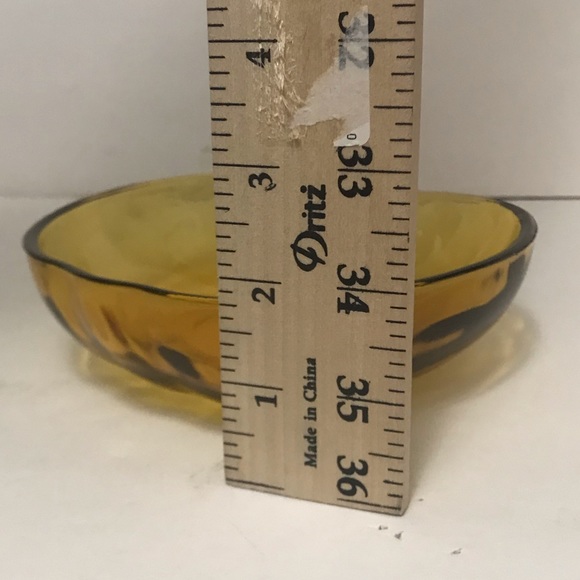 6 Vintage Amber Glass Apple Bowl Set - Picture 2 of 7